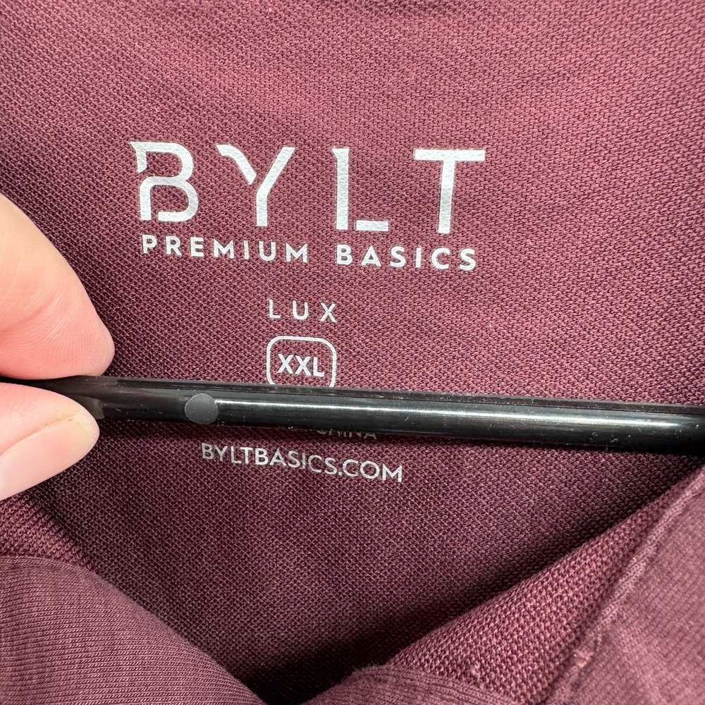BYLT Premium Basics LUX Polo Shirt XXL Maroon Stretch Performance Casual Golf - Picture 3 of 10